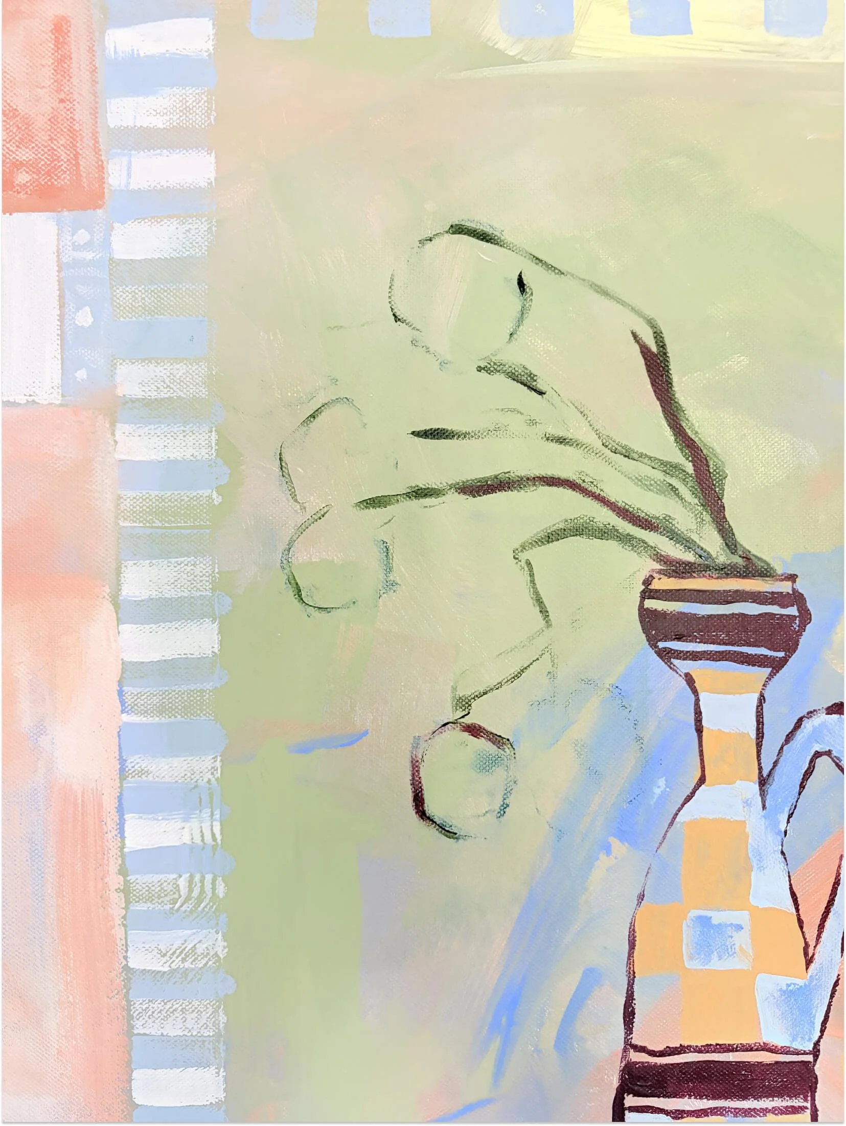 Abstract floral and vase detail from Late Checkout