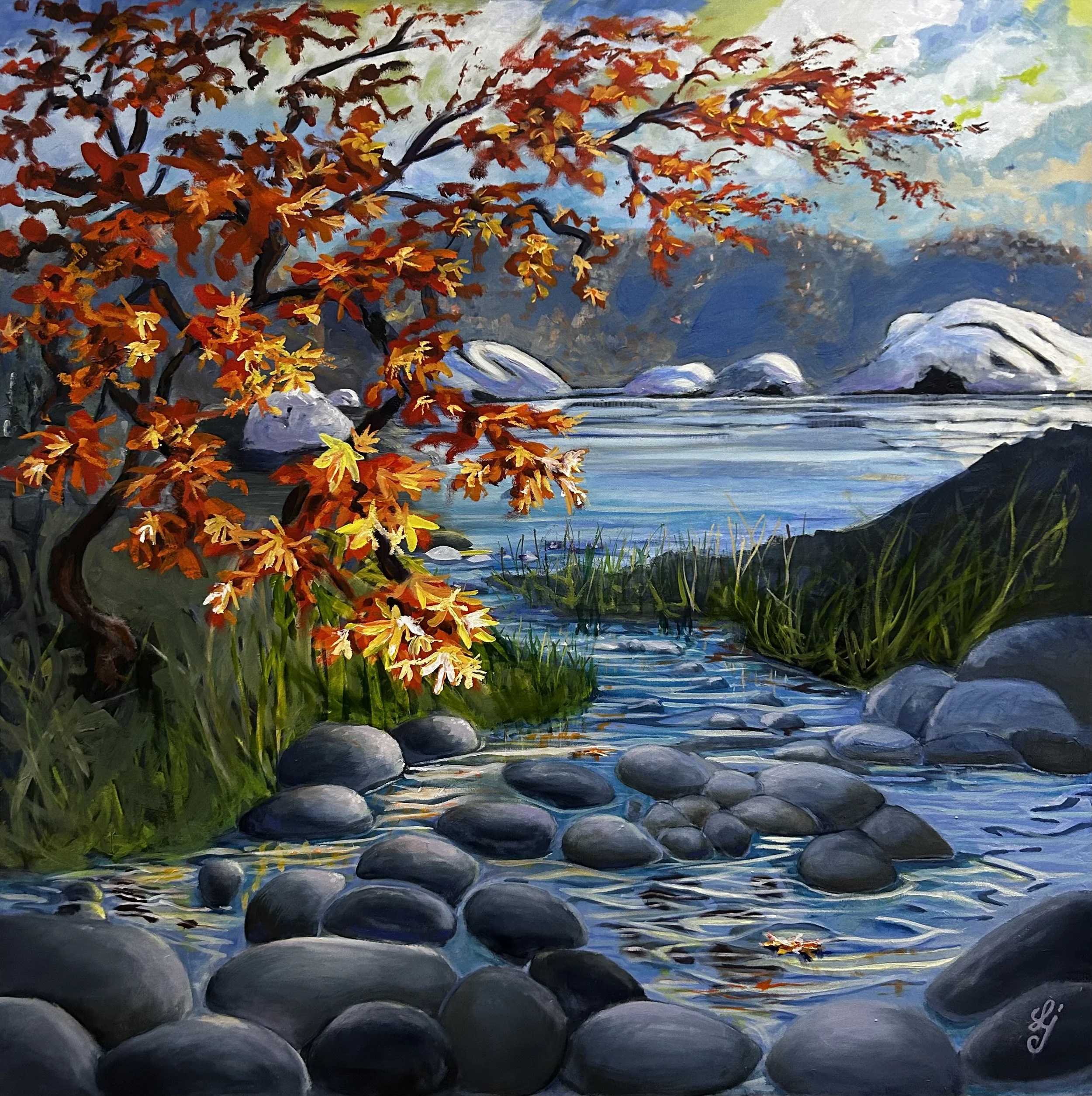 BluePool 
   Oil on stretched canvas
91 x 91 cm