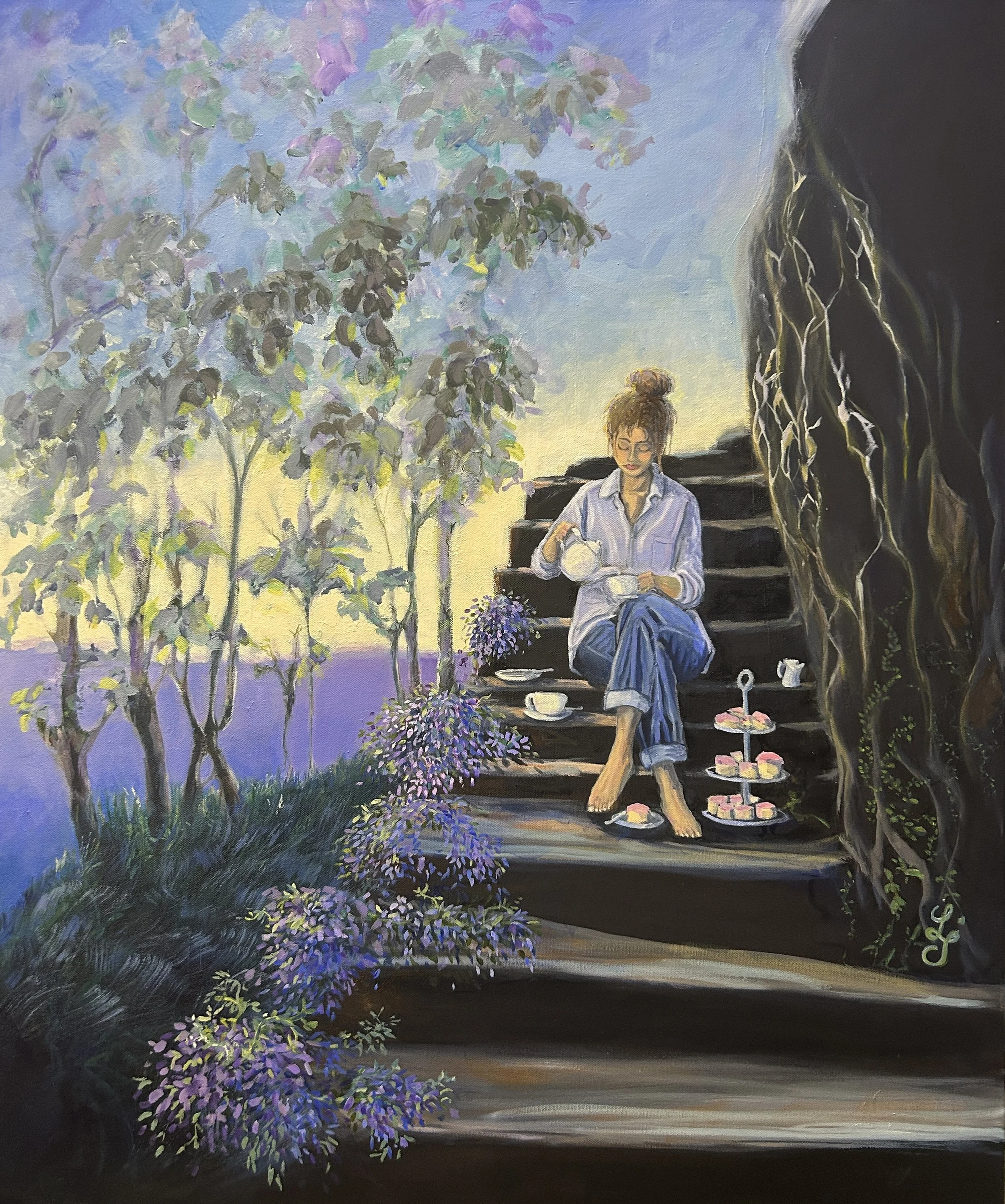 High Tea - Oil on stretched canvas - Ready to hang - 92 x 76 x 3.5cm - $1200 SOLD