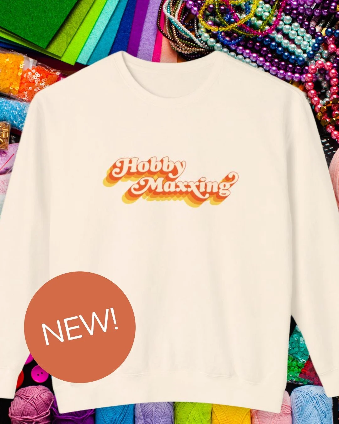 You're looksmaxxing, I'm hobbymaxxing. We are not the same. 🧵 🧶 ✂️ 🎨 

NEW design available now, link in bio!

#hobbymaxxing #crafting #craftersofinstagram #hobbies