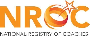 Logo of the National Registry of Coaches with orange and white colors, featuring a star and a spiral design.