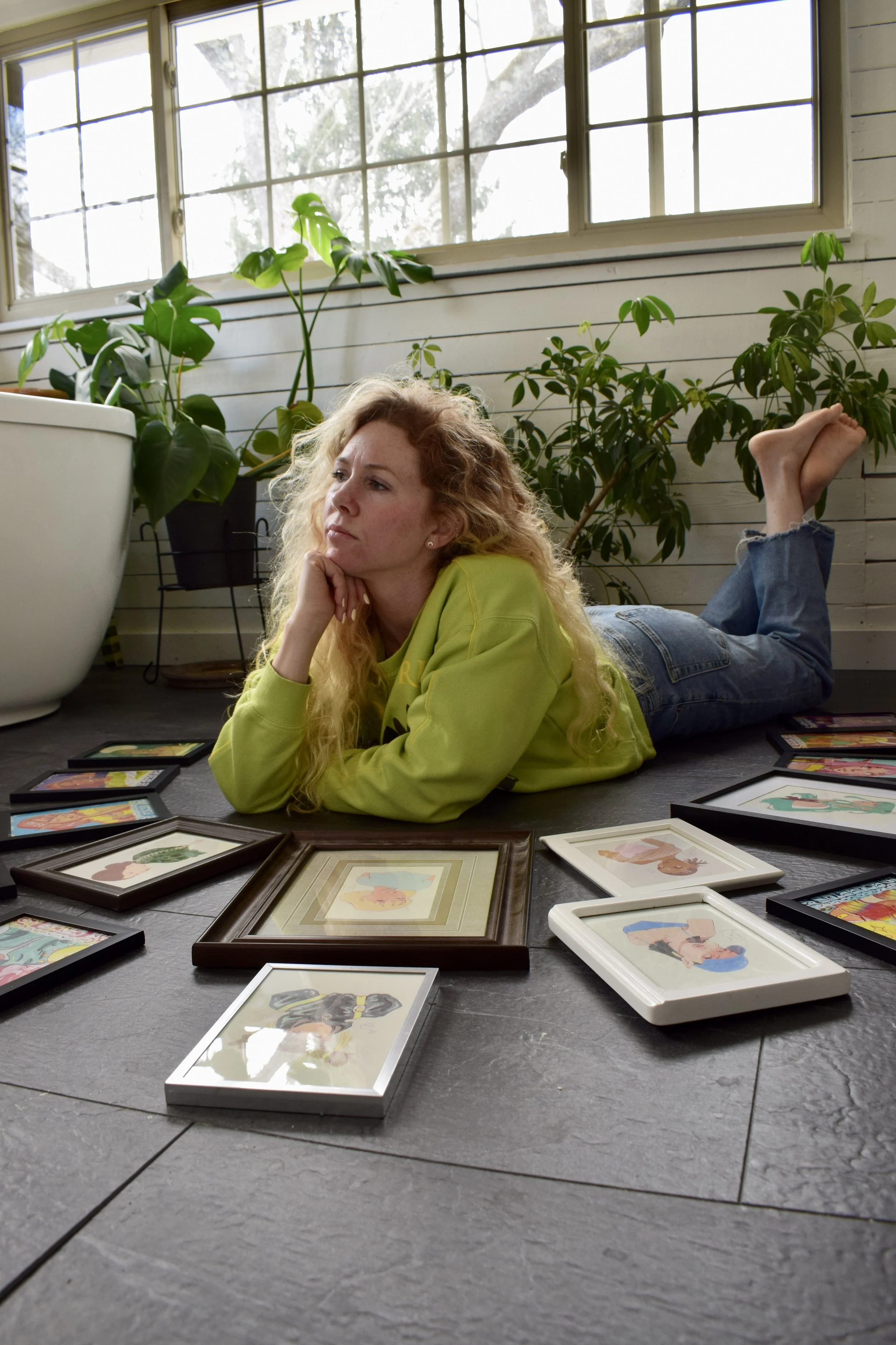 Content Shoot For An Artist - Capturing her with her artwork.