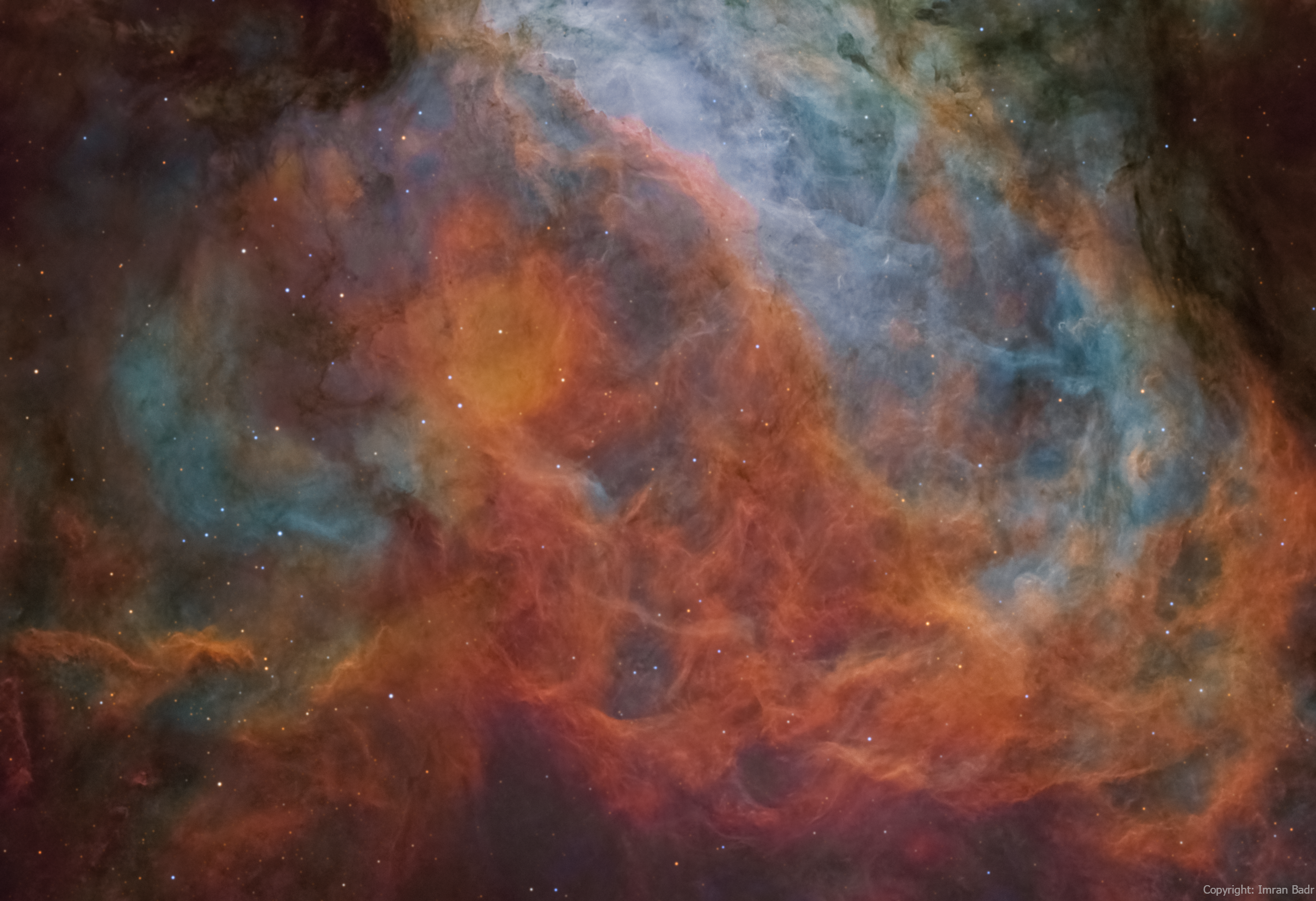 Swan nebula (M17) in SHO with RGB stars
