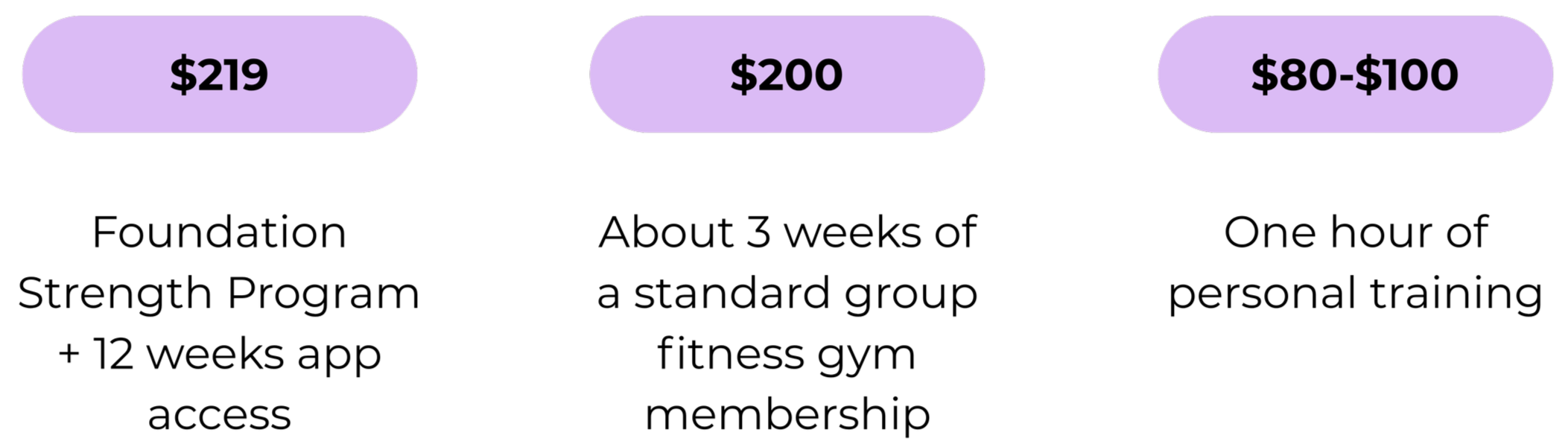 Comparison chart showing three options with prices: $219, $200, and $80-$100. Text indicates the options span different priority levels.