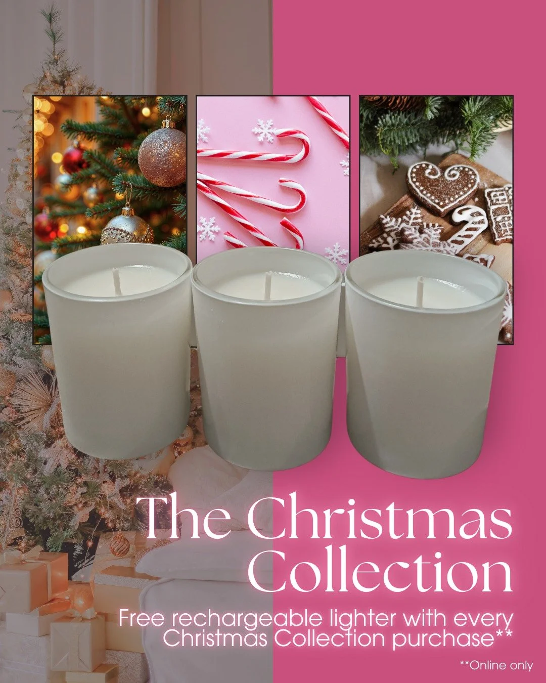 ✨ Christmas is only 3 weeks away! ✨

A festive trio of olive wax candles in:
🍪 Gingerbread
🍬 Candy Cane
🎄 Christmas Tree

Hand-poured, clean-burning, and perfect for gifting.

🎁 Online Exclusive: Get a FREE rechargeable lighter with every Christm