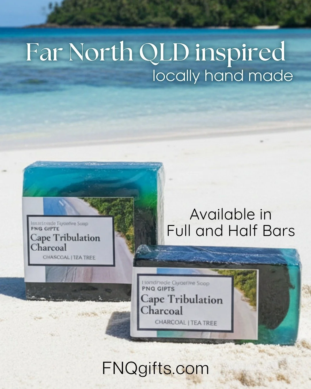 Hi 👋 We&rsquo;re FNQgifts.

We create handmade soaps, candles and gifts inspired by tropical living and meaningful moments.

🤍 Our current favourite soap is Cape Tribulation Charcoal. With activated charcoal and tea tree oil, it's the ultimate clea