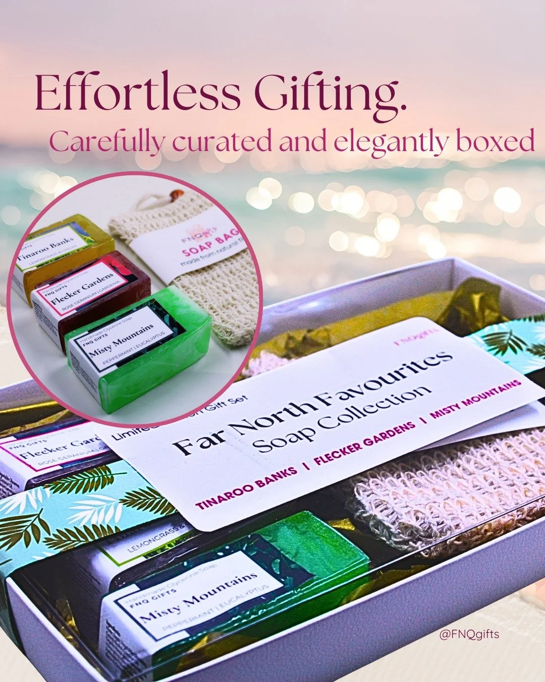 Effortless gifting. 🤍 Carefully curated and elegantly boxed.🎁

Featuring 3 of our best-selling soaps and a natural fibre soap bag 🫧🧼