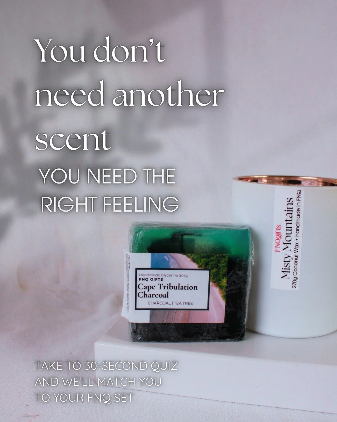 You don&rsquo;t need another candle.
You need the right feeling. ✨

Some days call for calm.
Some need comfort.
Some need a full reset.

That&rsquo;s why our FNQ sets are built around moods &mdash; not just scents.

Find the one that feels like you t