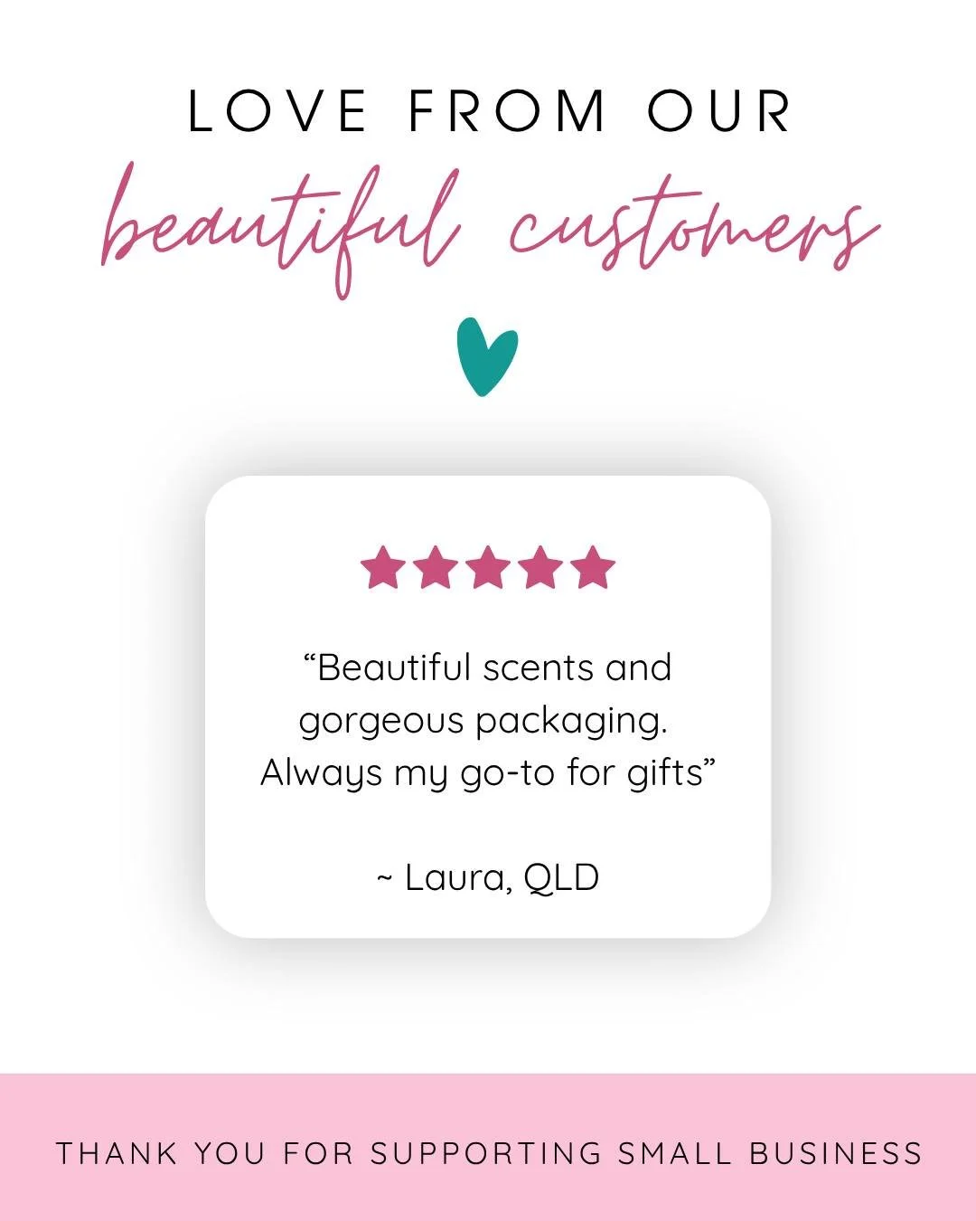 Your kind words mean everything 🤍

&ldquo;Beautiful scents and gorgeous packaging. Always my go-to for gifts.&rdquo; ✨

Thank you for supporting our small business and sharing FNQgifts with the people you love.

#FNQgifts #CustomerLove #SmallBusines