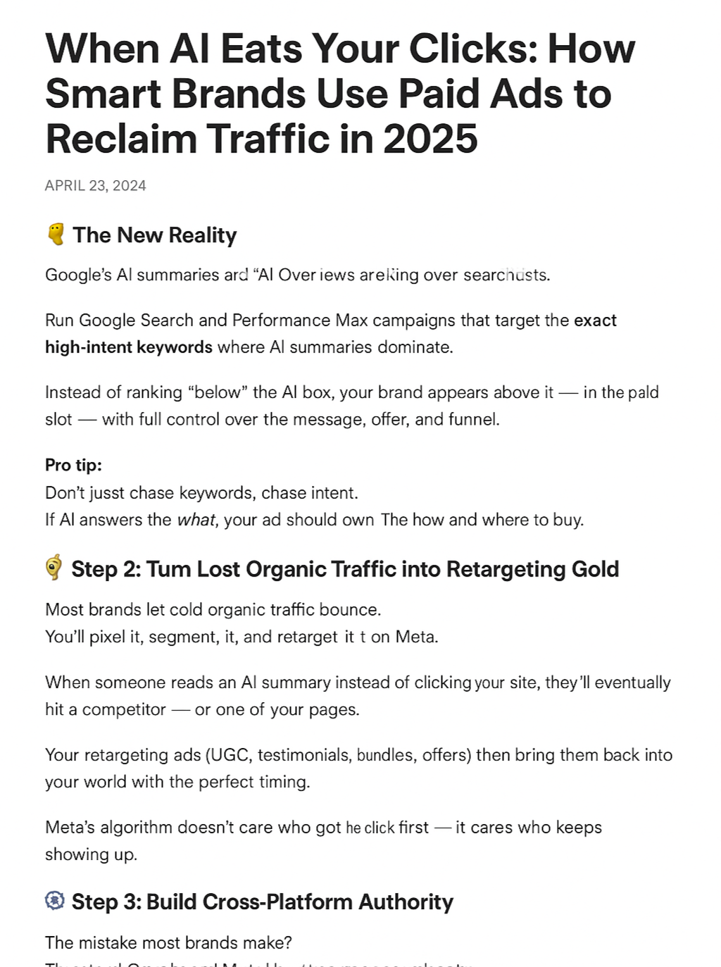 When AI Eats Your Clicks: How Smart Brands Use Paid Ads to Reclaim Traffic in 2025