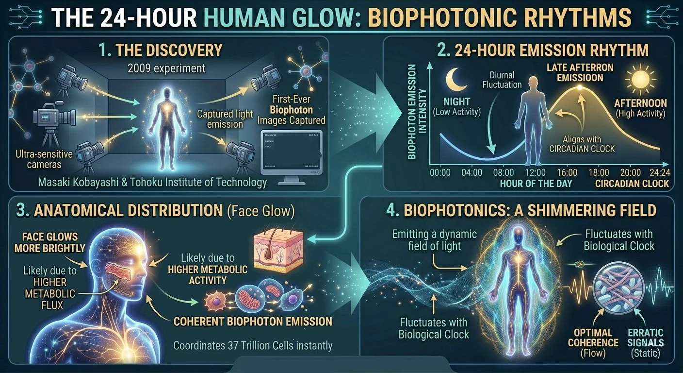 the 24 hour humen glow: biophotonic rhythms
