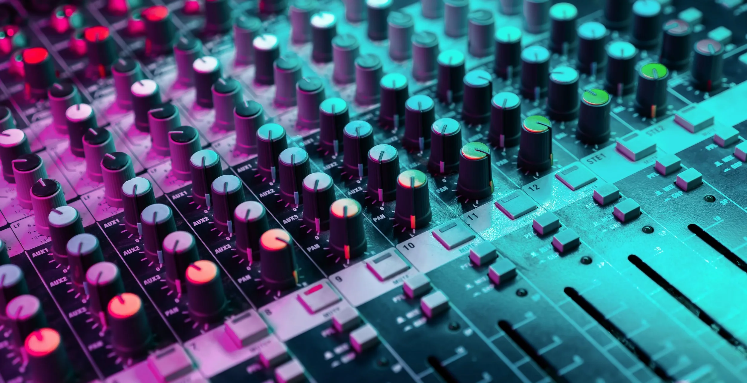 mixing desk up close