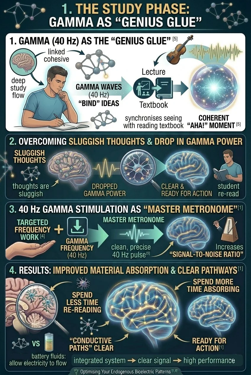 gamma Hz as a genius glue for studying