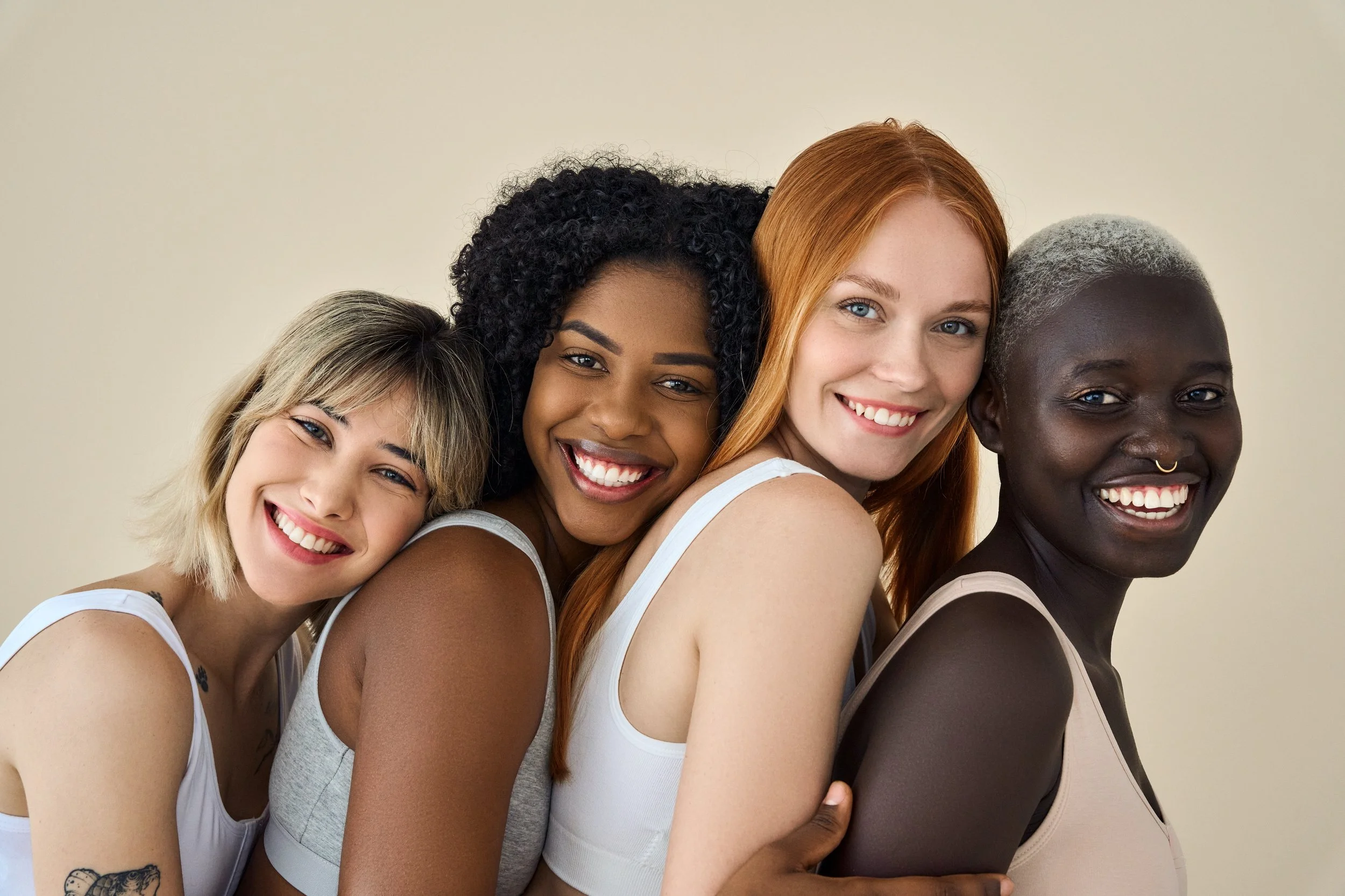 four healthy happy women using energetics