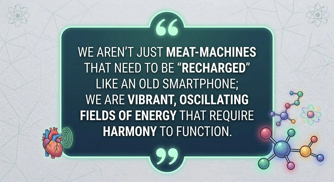 quote block talking about how we are fields of vibrant, oscillating energy
