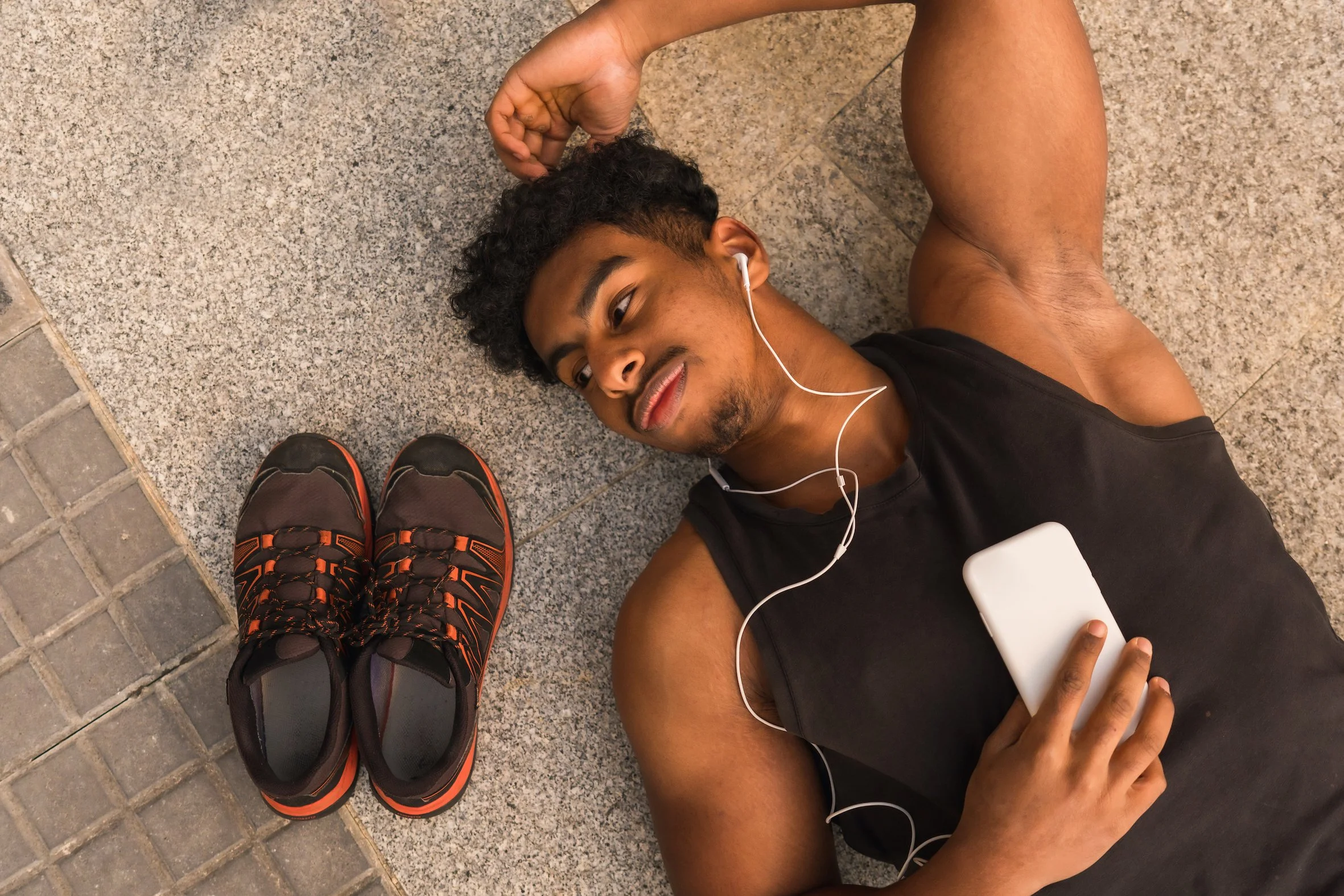 athlete relaxing using binaural beats