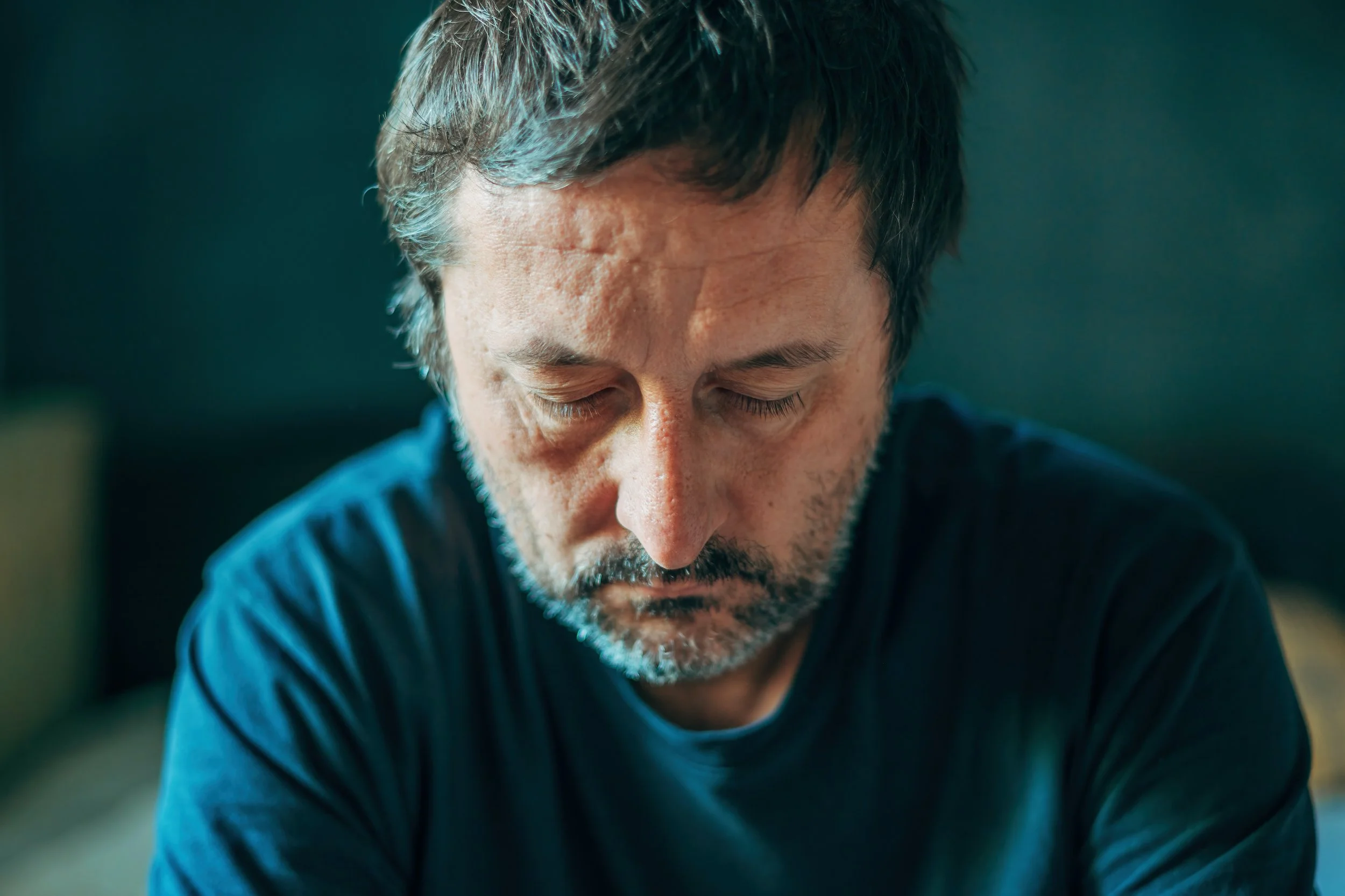 man suffering with Clinical Depression or Hypoarousal