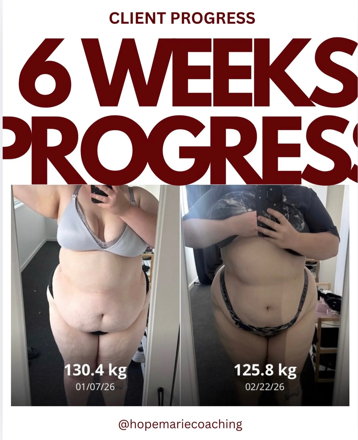 Only a 5kg drop&hellip; but LOOK at the difference 😮
Same body, 6 weeks later, and the shape change is WILD.

This is your reminder that the scale does not tell the whole story 👏
Fat loss, less inflammation, better posture, and more confidence >
