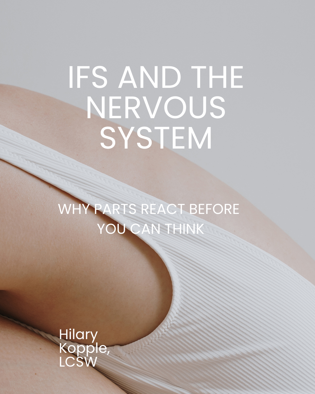 woman's back in white tank stretching after ifs therapy nyc