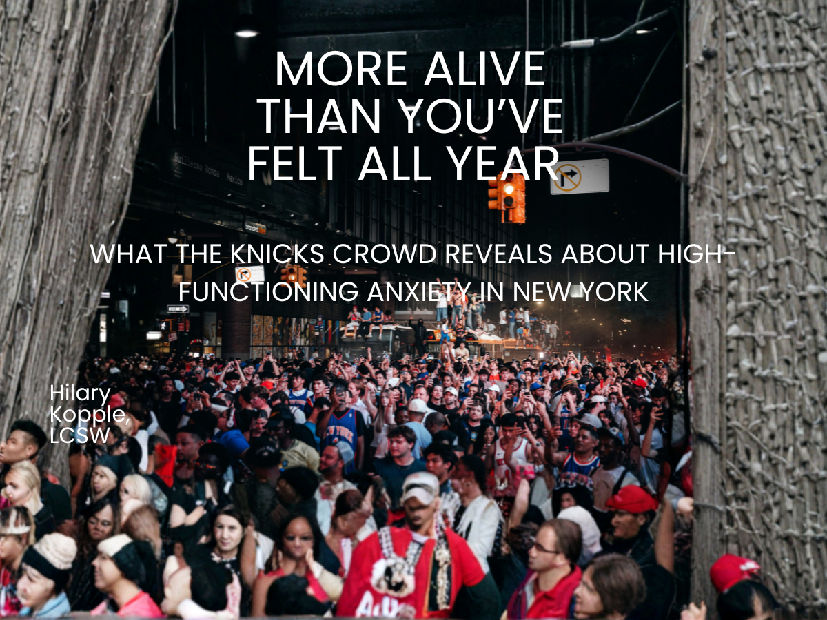 Crows of knicks fans experiencing collective effervescence in nyc