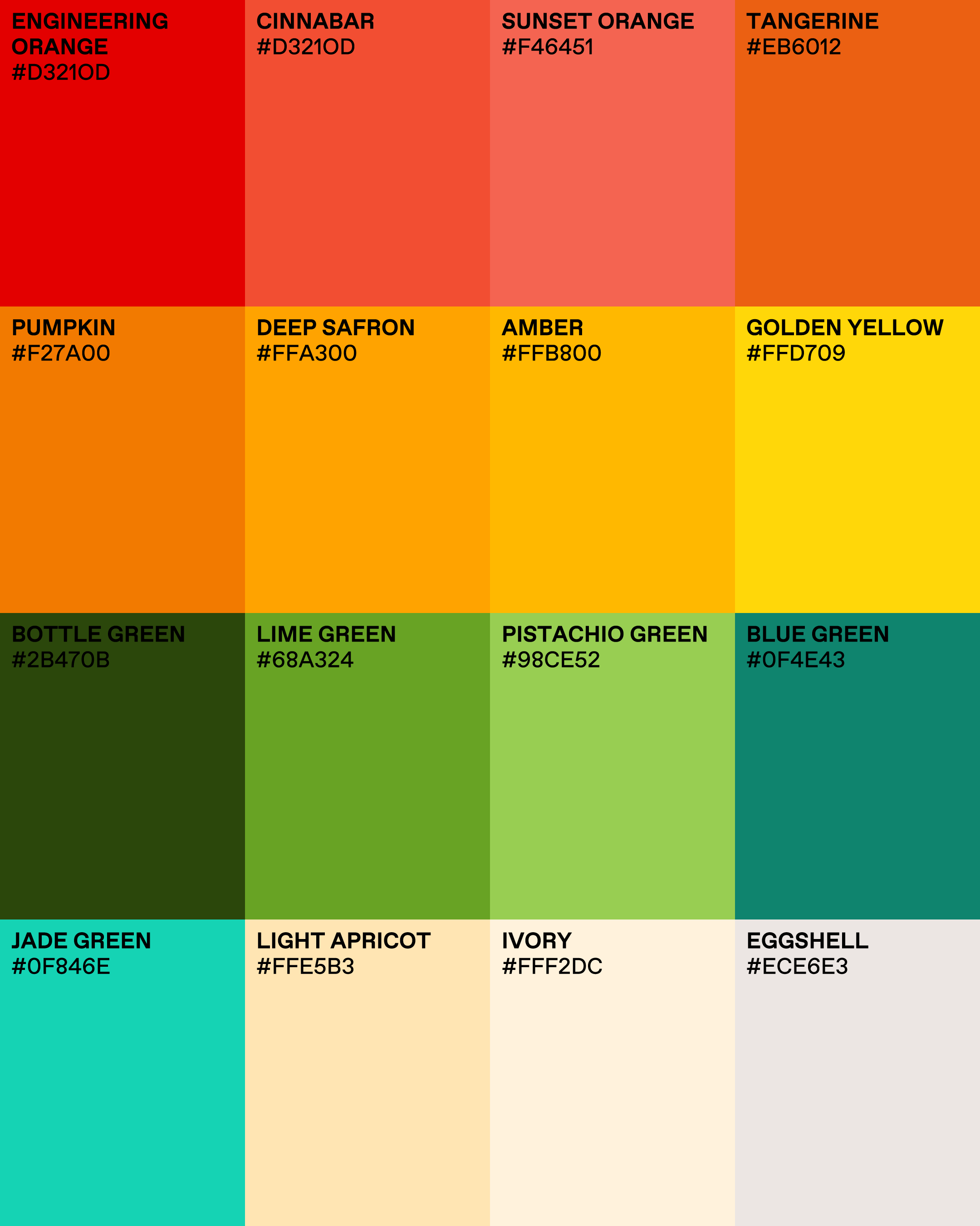 Usta Dönerci rebranding color palette featuring vibrant and warm tones