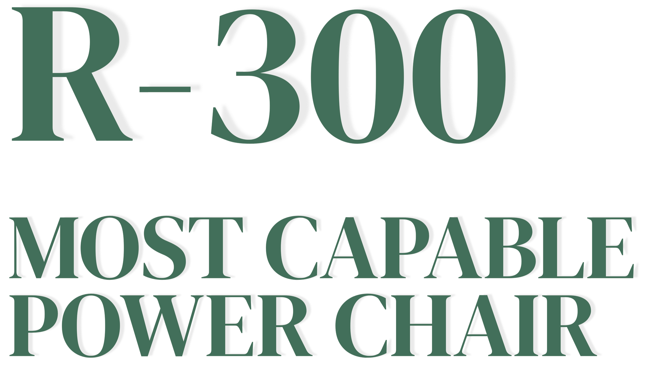 Text reading 'RE300 MOST CAPABLE POWER QUALITY' with shadow effects and a black background.