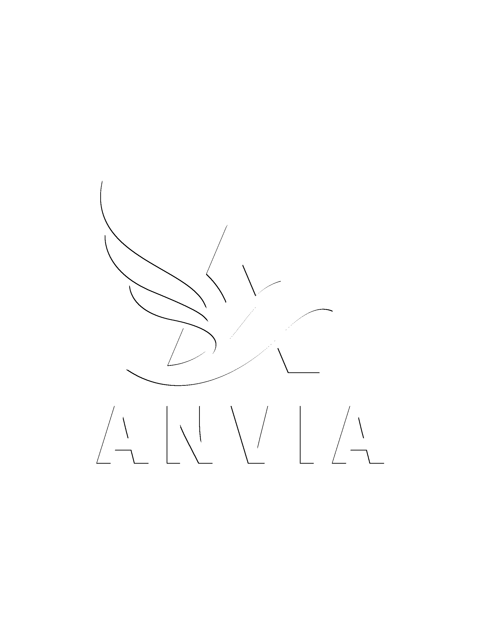 Line art of a stylized animal with wings and the name 'ANVIA' written below.