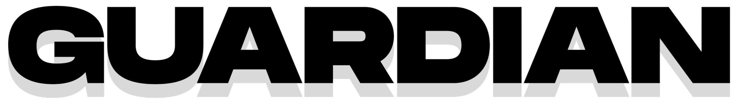 Close-up of the word 'GUARDIAN' in bold black and white text.