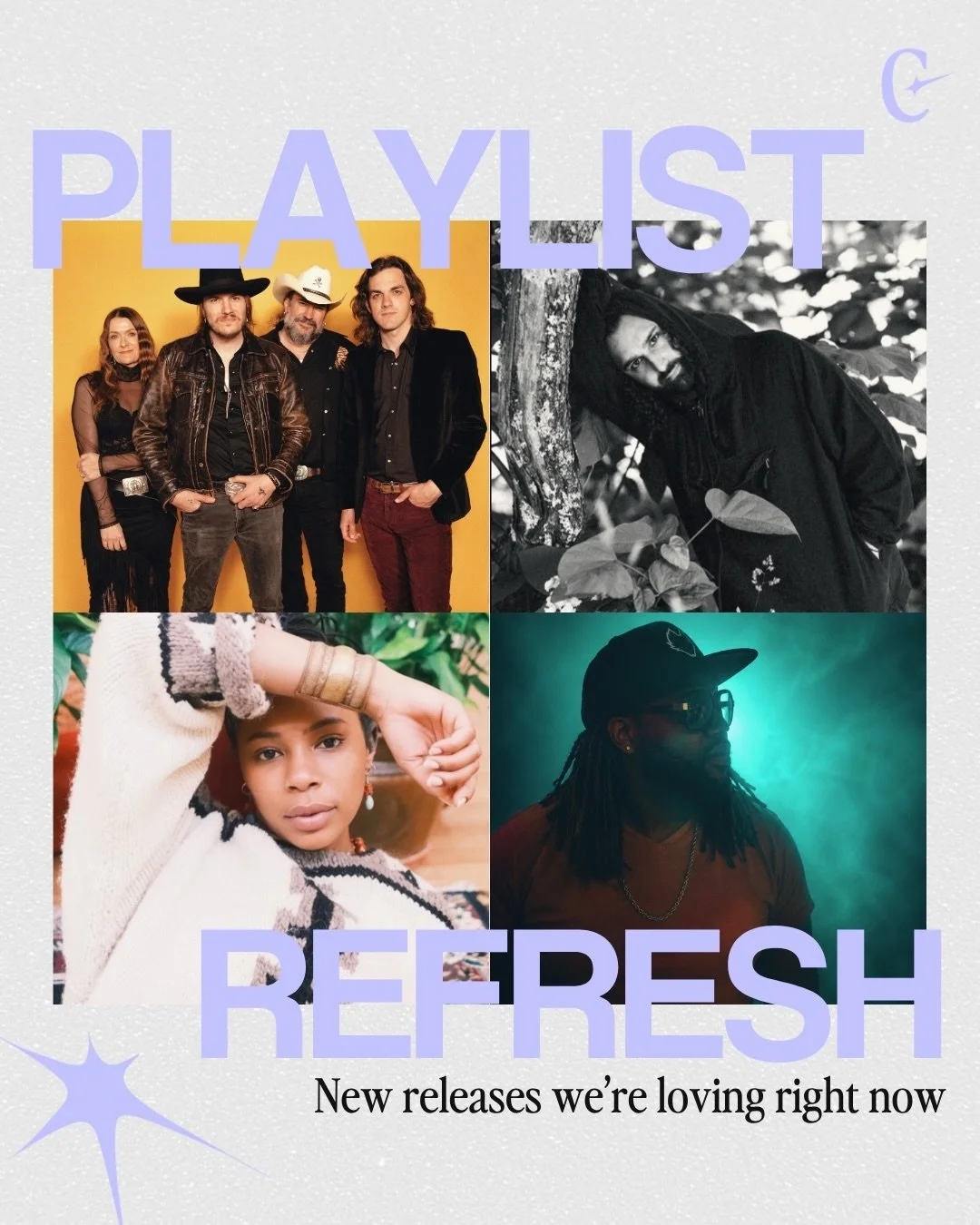 Four artists, four completely different sounds, all new on our playlists this week 🤘🎶

Featuring @thefamily_official, @igivemyfriendsflowers, @stinaflamingo &amp; @sharardbaker.
.
.
.
#clarityplaylists #americana #rnbmusic #hiphop #newmusicdiscover