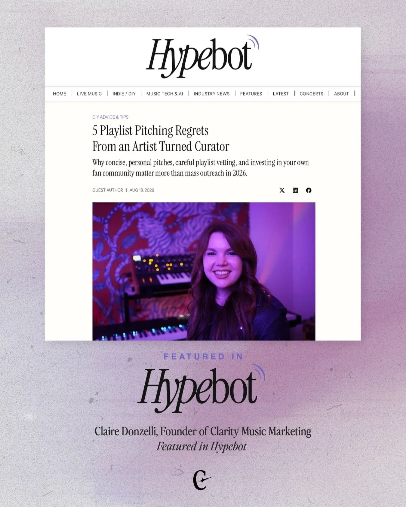 When I started pitching my music to playlist curators years ago, I went about it all wrong.

I wrote an op-ed for Hypebot with the advice I wish I&rsquo;d been given back then. I hope it saves you some of the trial and error I went through.

Read the