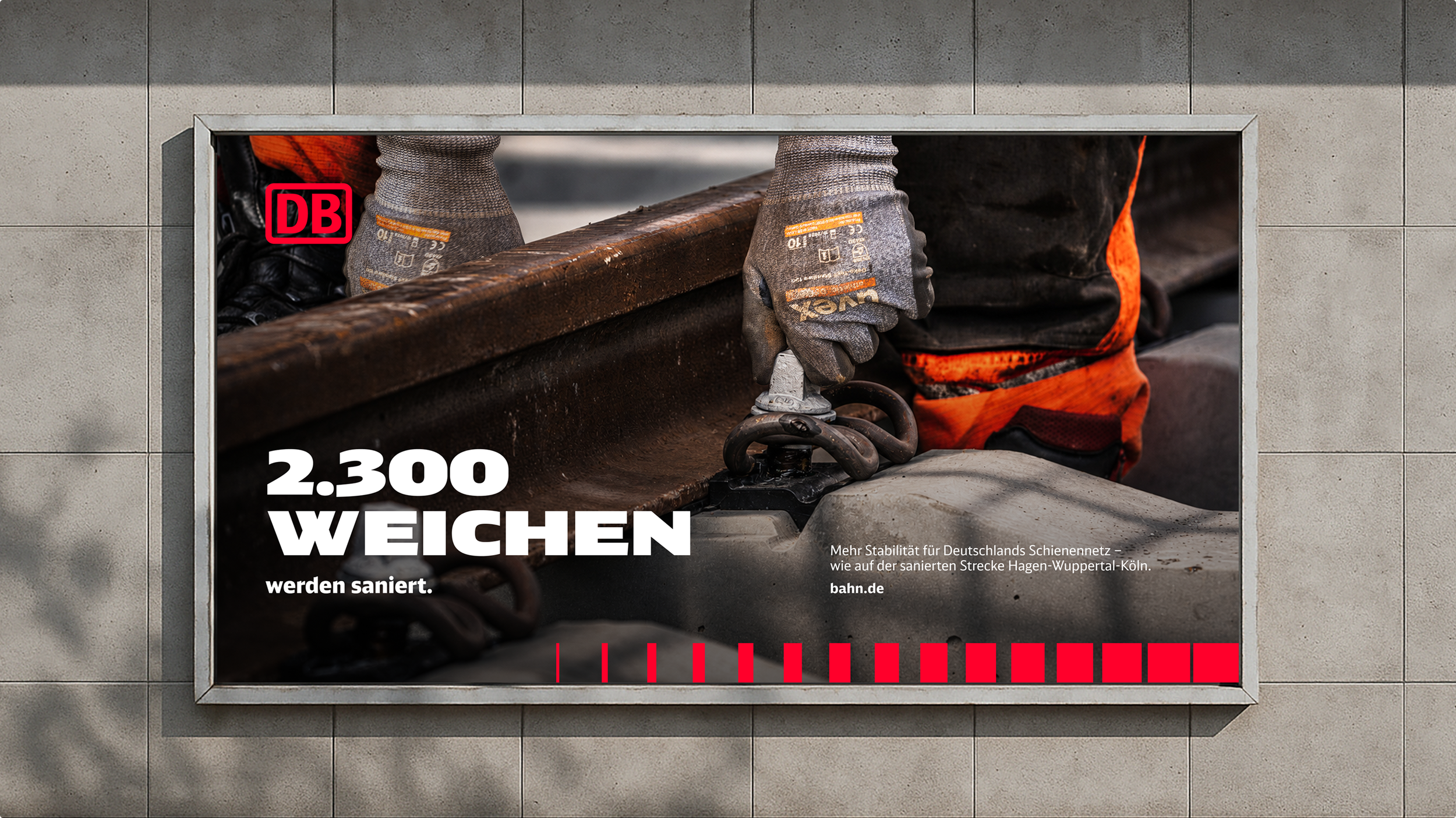 DB OOH Werbeanzeige mit Weichen
