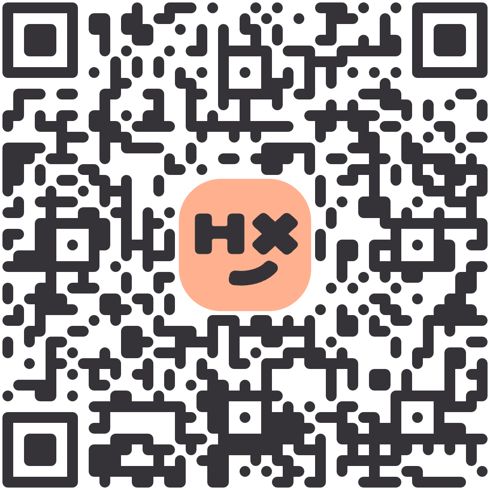 A QR code with a cartoon emoji face in the center, featuring one eye open and a winking eye, with a small smile.