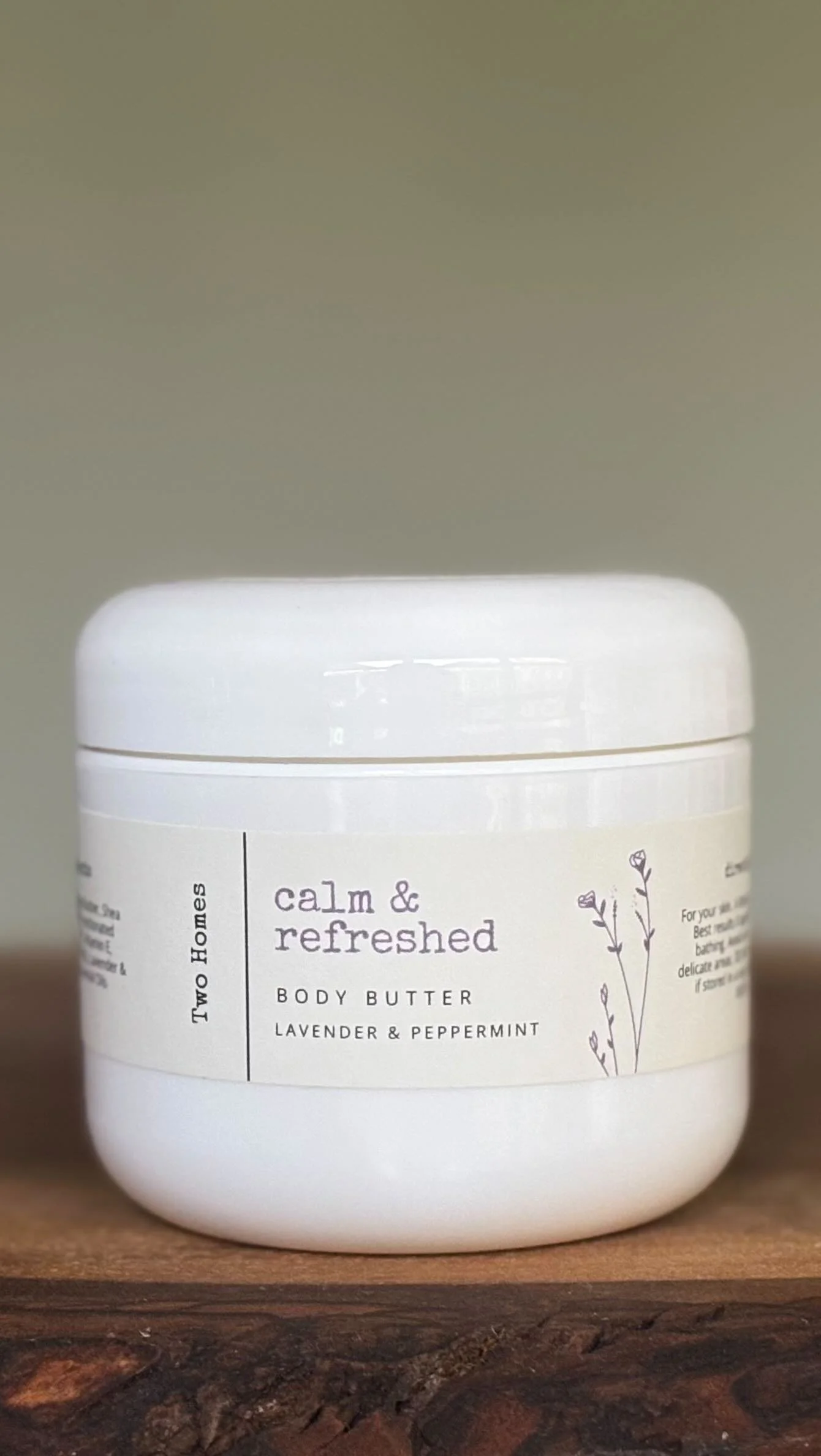 Our whipped body butter lotions have shea and mango butters, and jojoba, MCT, and vitamin E oils to give you the experience of a smooth, thick cream that will melt in your skin 
Side note: We are using up our old labels with our old branding for now