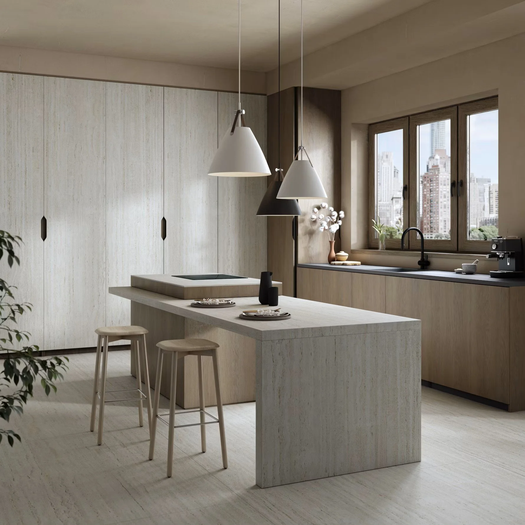 Cuisine en Dekton, sur mesure , pierres et matieres