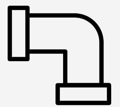 Geometric drawing of an outline square with sections divided by vertical, horizontal, and circle lines.