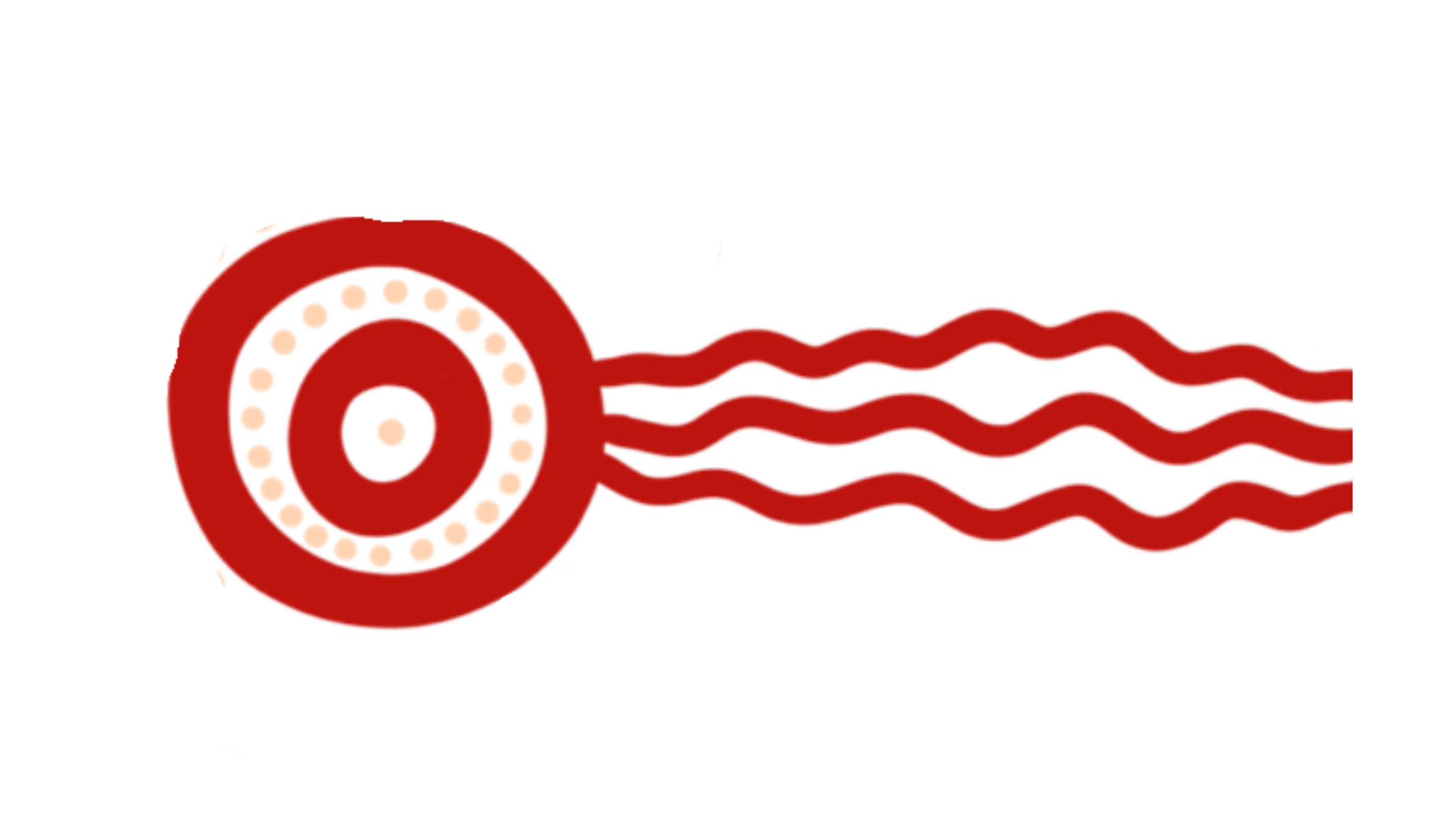 Illustration of a bearing with red outer and inner rings, with white balls inside, and red wavy lines indicating rotation or movement.
