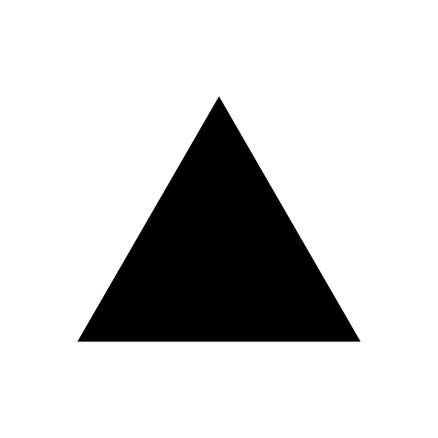 Black solid triangle on a white background