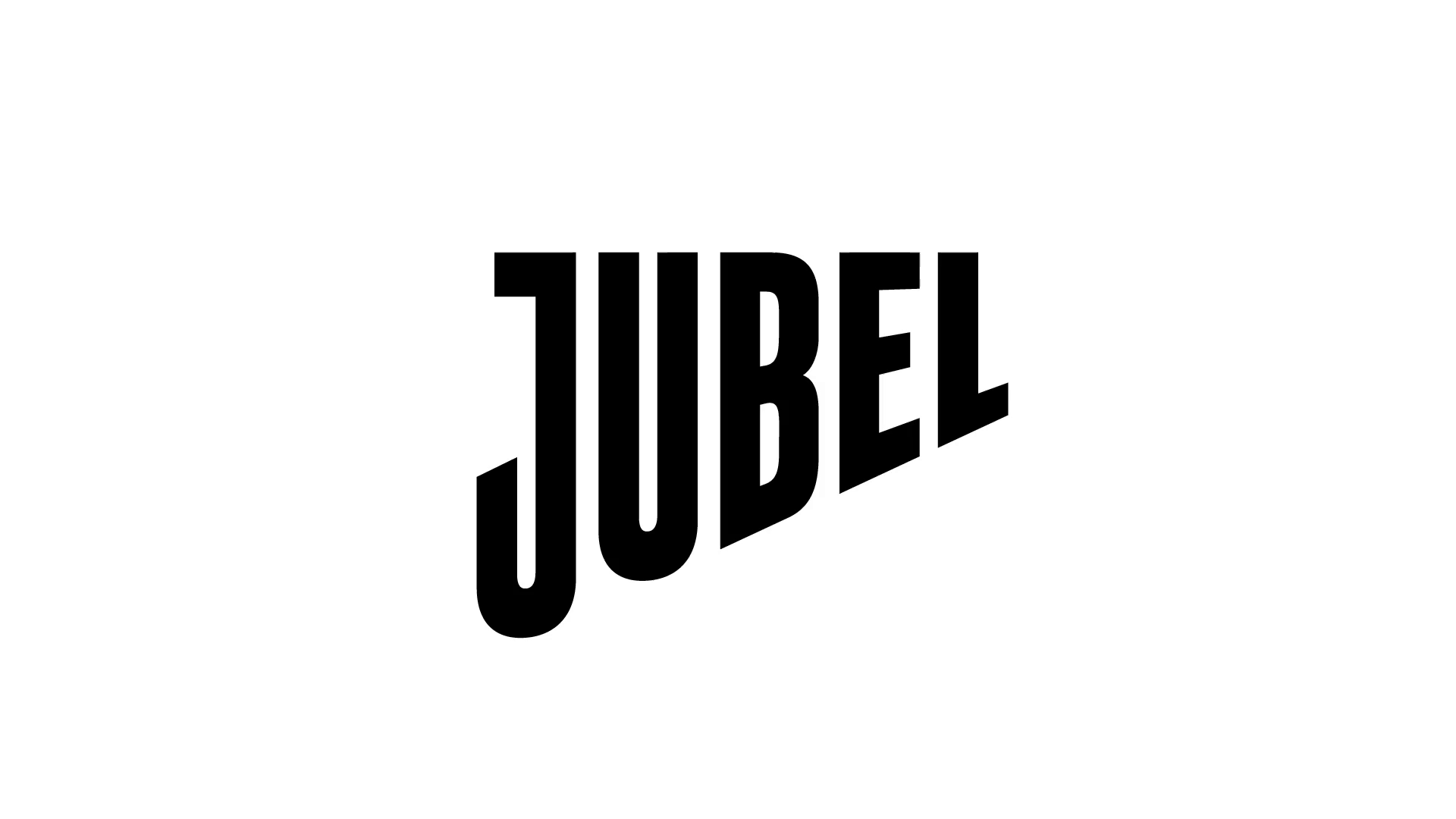 The word 'JUBE' written in bold, black, three-dimensional letters on a white background.