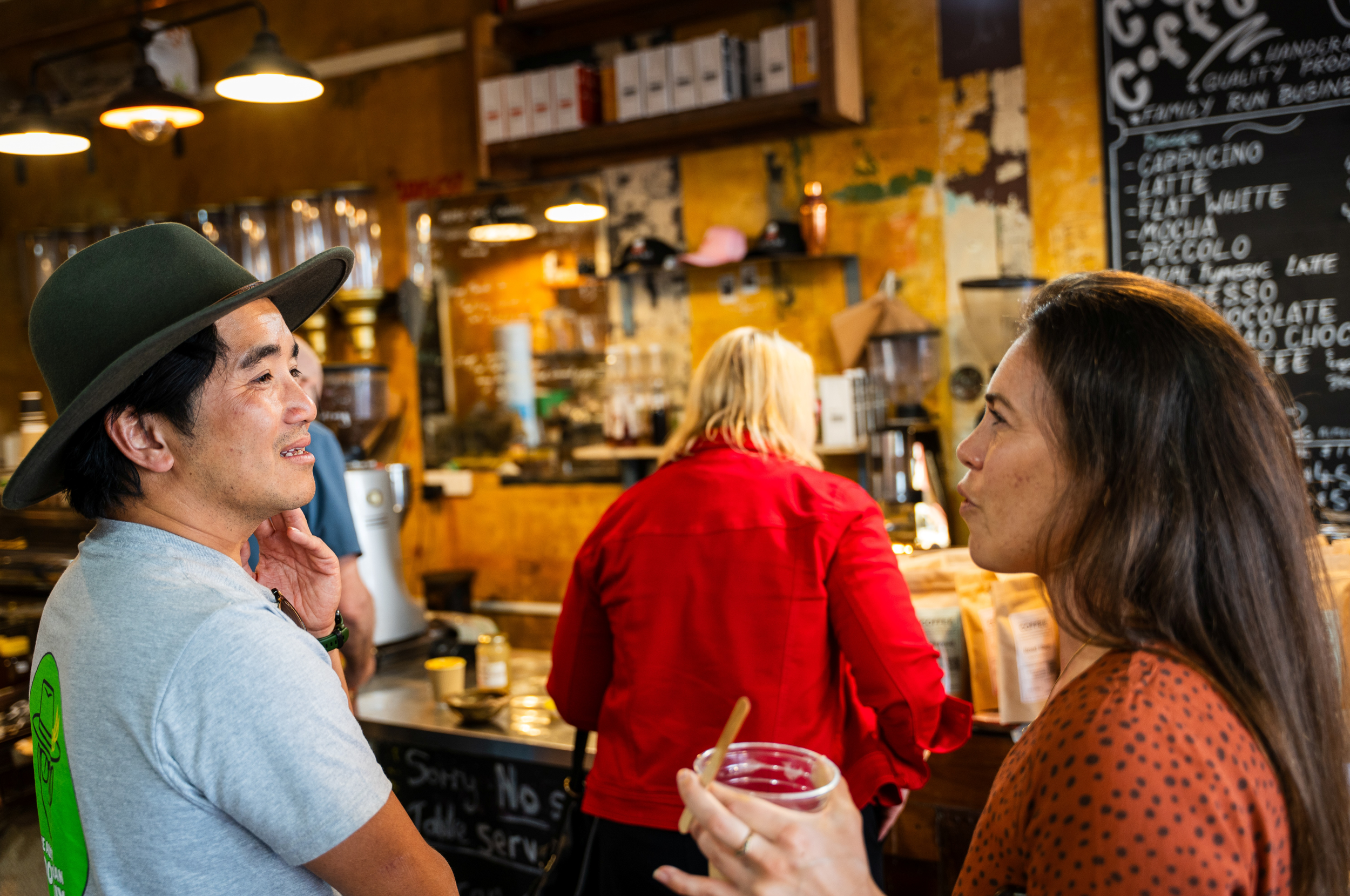 Guests visiting a local Sydney coffee roastery during the Sydney Meet The Makers food and drink experience