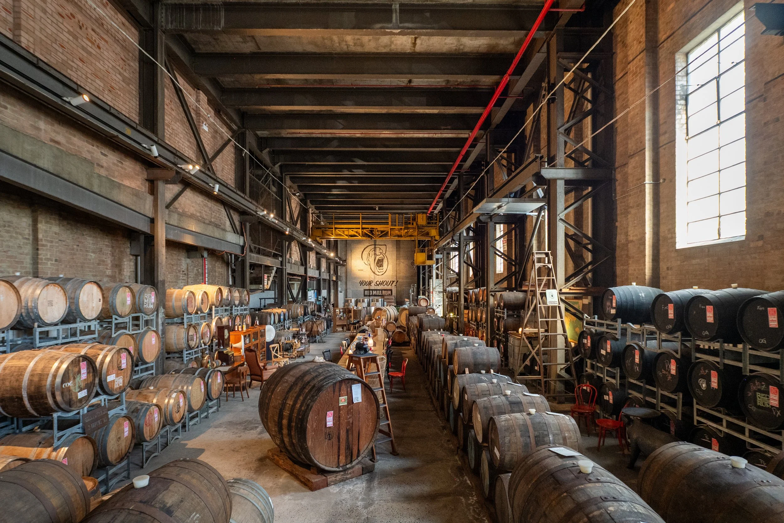 Distillery Barrel Room
Description: Inside Red Mill Distillery, a boutique Sydney producer visited on The Australian Food Guy gourmet food and drink tour. Guests enjoy bush tucker pairings with craft spirits in an immersive experience.
Alt Text: Dis