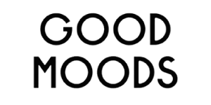 Text saying "Good Moods" in black font.