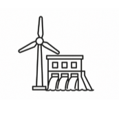 Schwarz-weiß-Icon eines kleinen Geschäfts mit Tür und Fenster