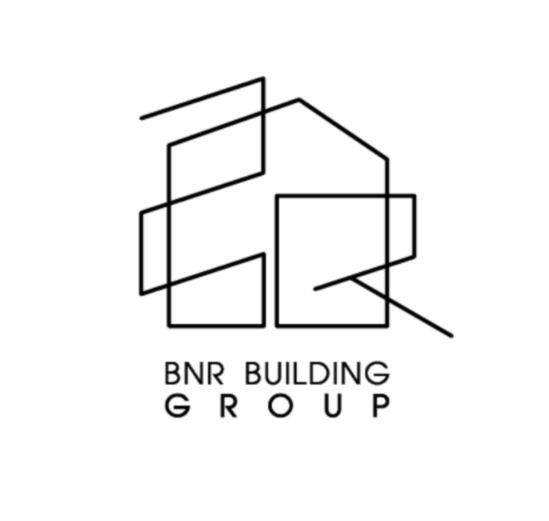 Logo with overlapping geometric shapes and the text 'BNR Building Group' underneath.