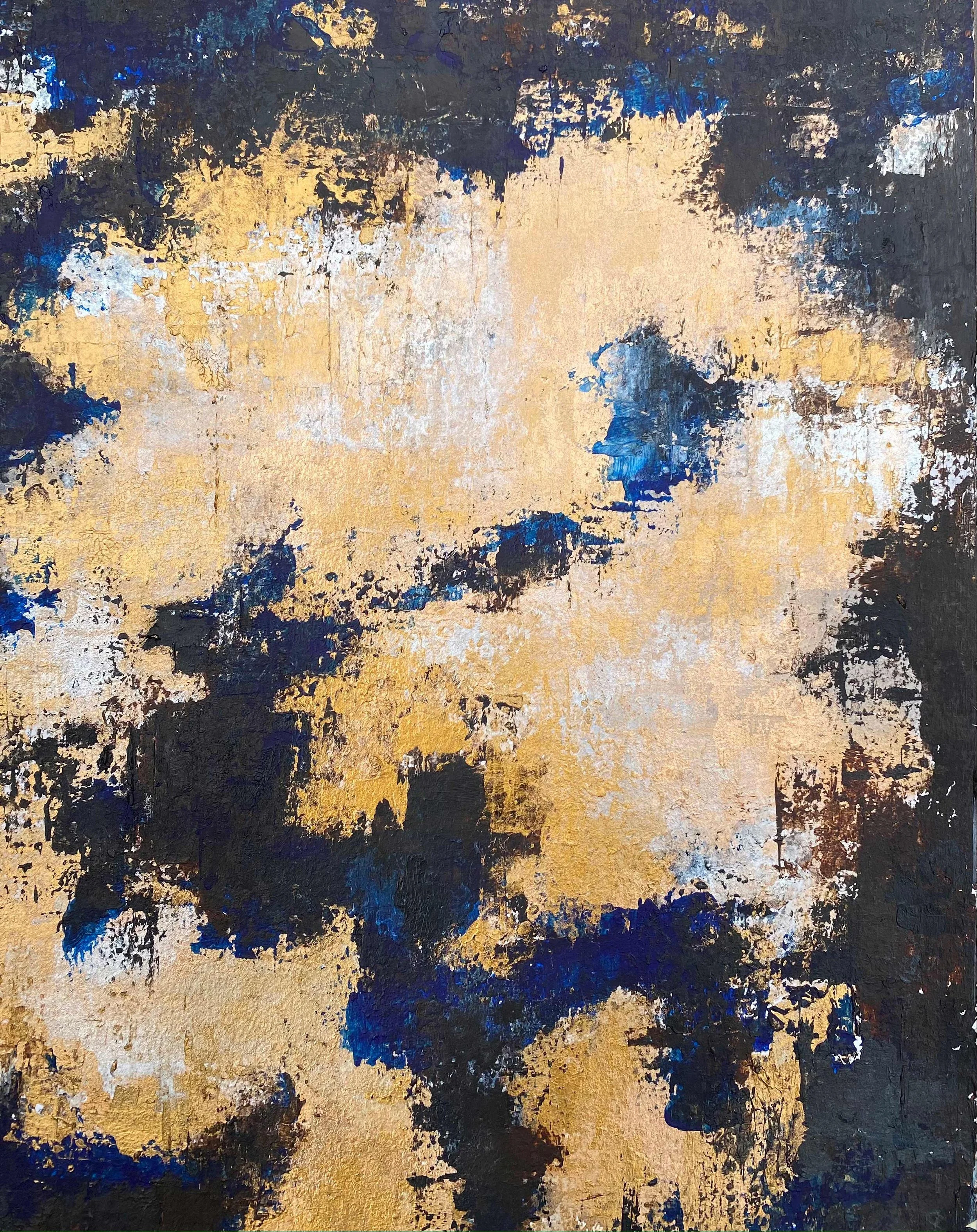 GOLD LEAF ©ELEANORTHOM 2021 
Acrylic & gilding liquid on paper, 30X40cm 
[SOLD]