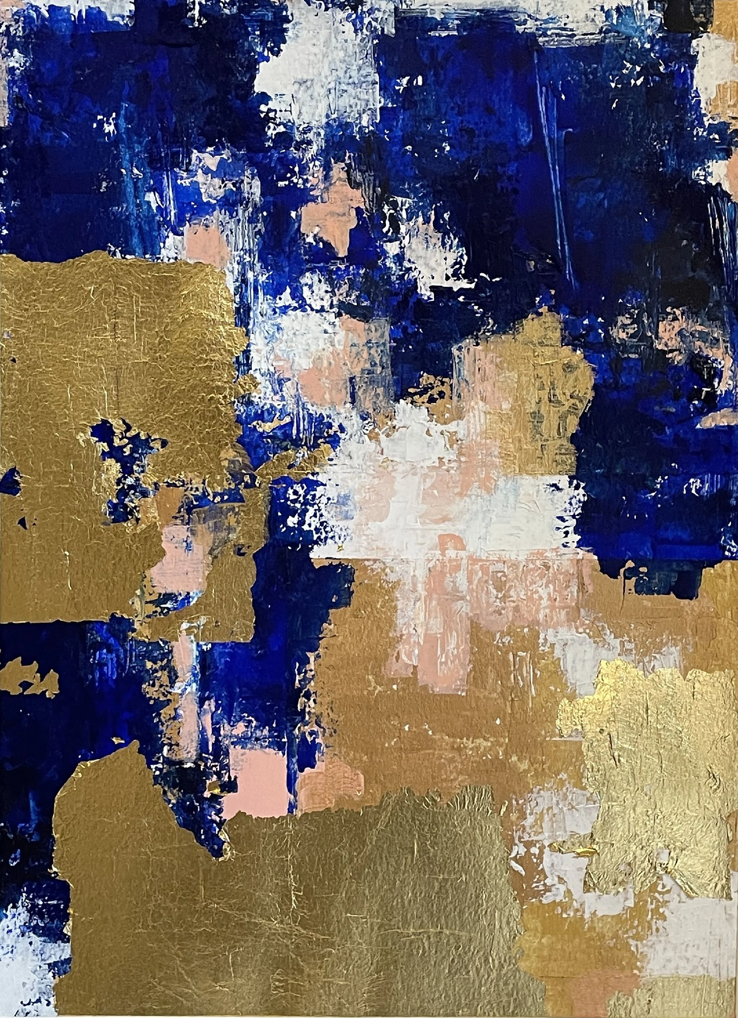 A GOLDEN NIGHT ©ELEANORTHOM 2024
Acrylic & imitation gold leaf on paper, 21x29.7cm
[£250, Unframed]