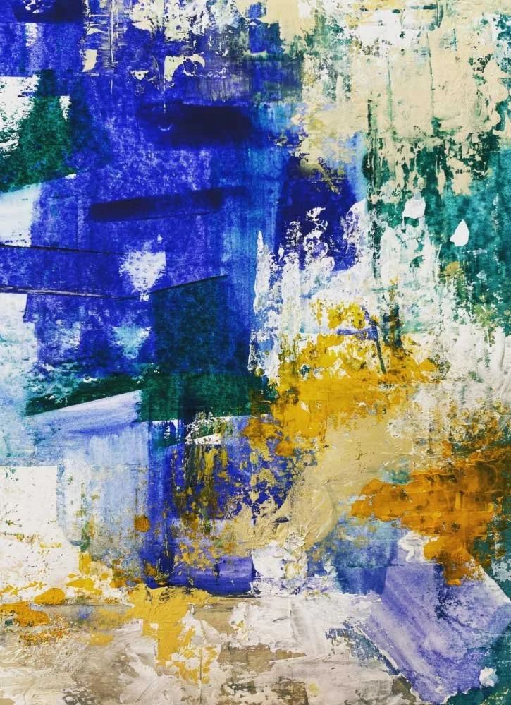 BLUE STRIPE ©ELEANORTHOM 2021 
Acrylic on paper, 30x40cm 
[SOLD] 