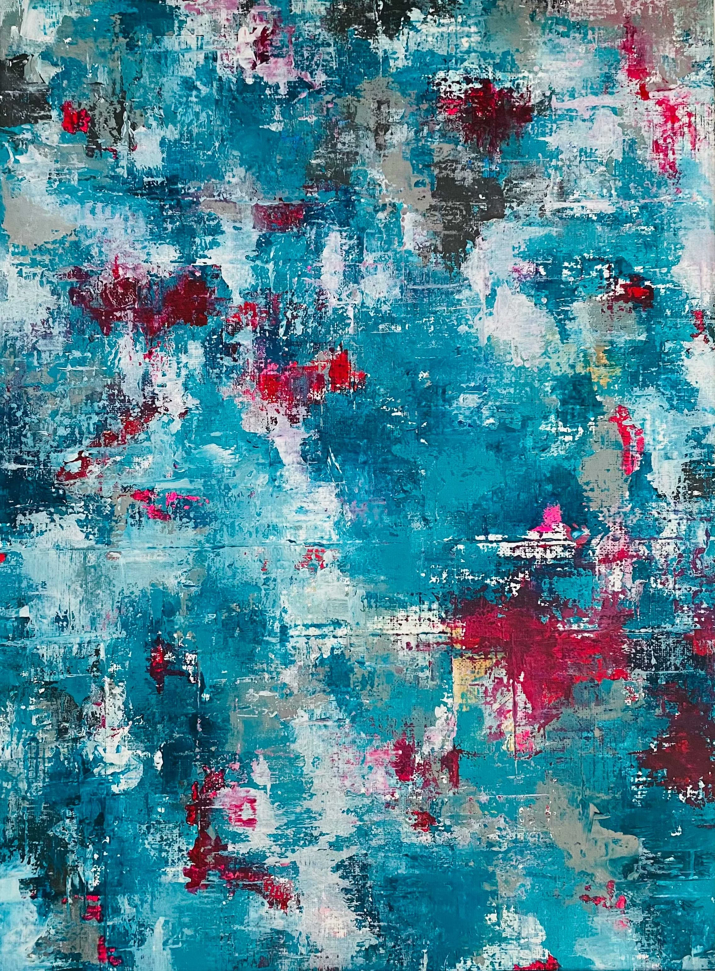 BLUE BROOKLYN ©ELEANORTHOM 2021 Acrylic on paper, 29.7x42cm
[£300.00. Unframed]