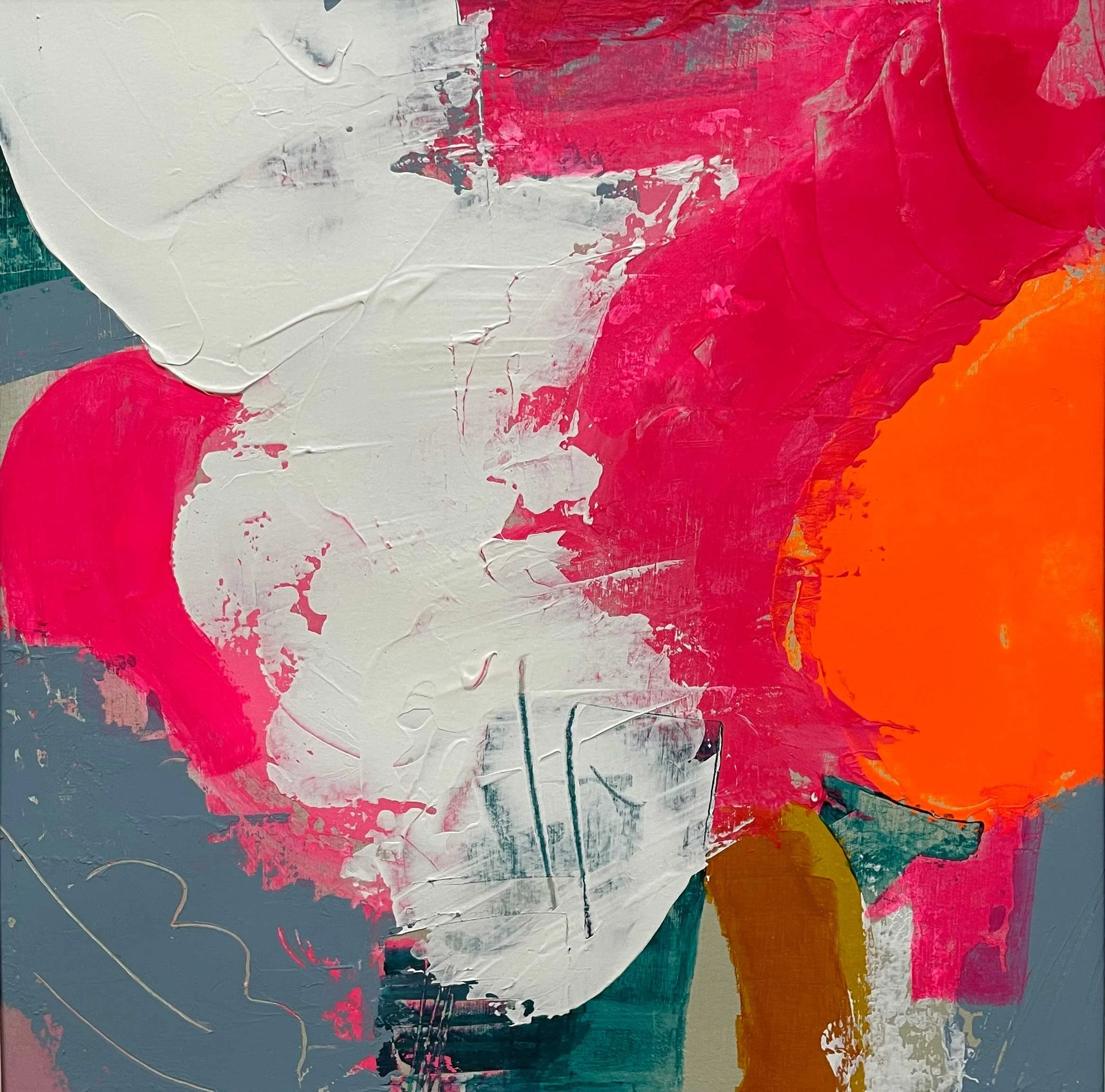 CURVE ©ELEANORTHOM 2023
Acrylic on Paper,  19x19cm
[£220.00, Unframed] 