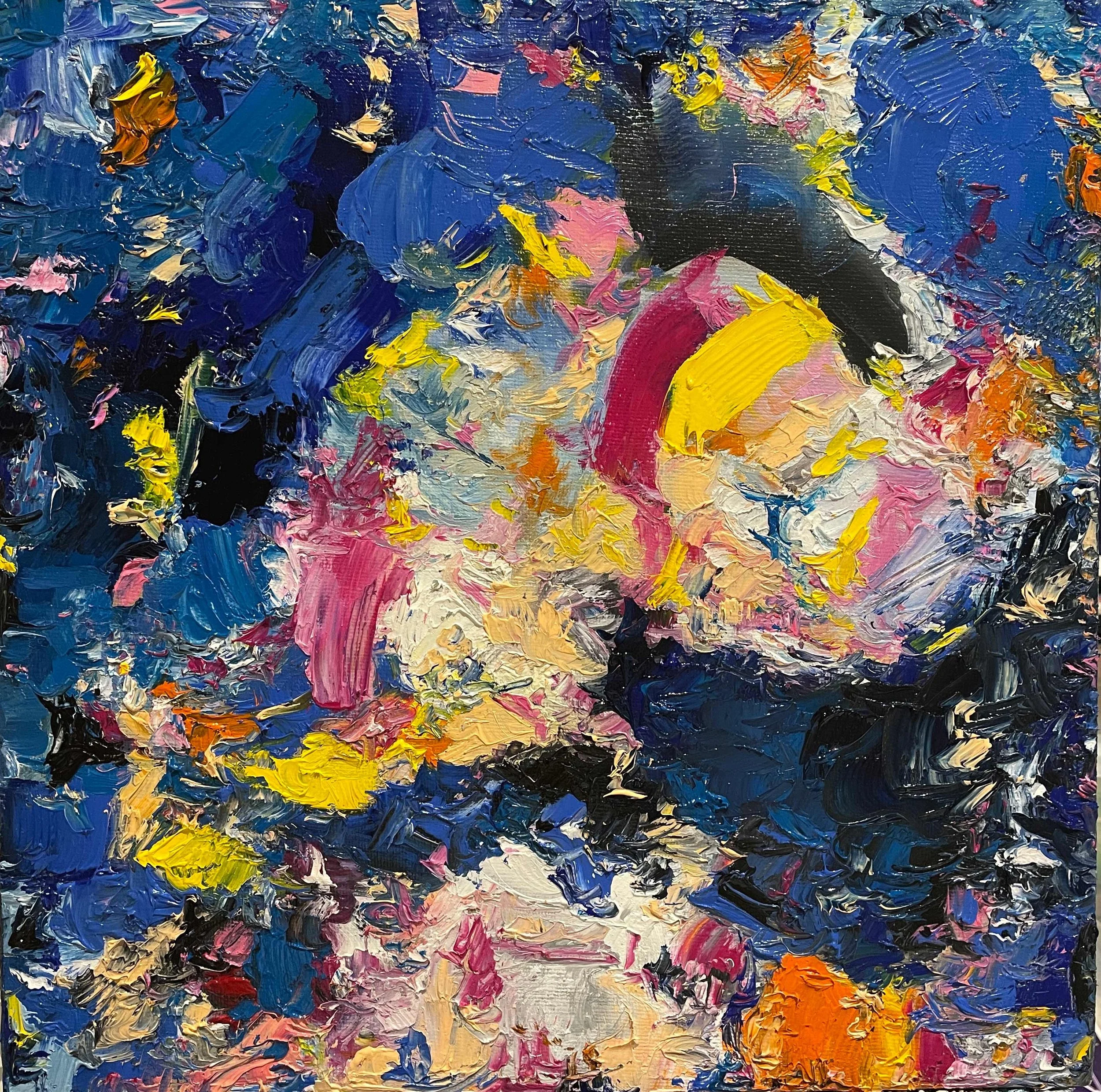 MIDNIGHT OIL ©ELEANORTHOM 2023 
Oil on Canvas, 50x50CM 
[SOLD]