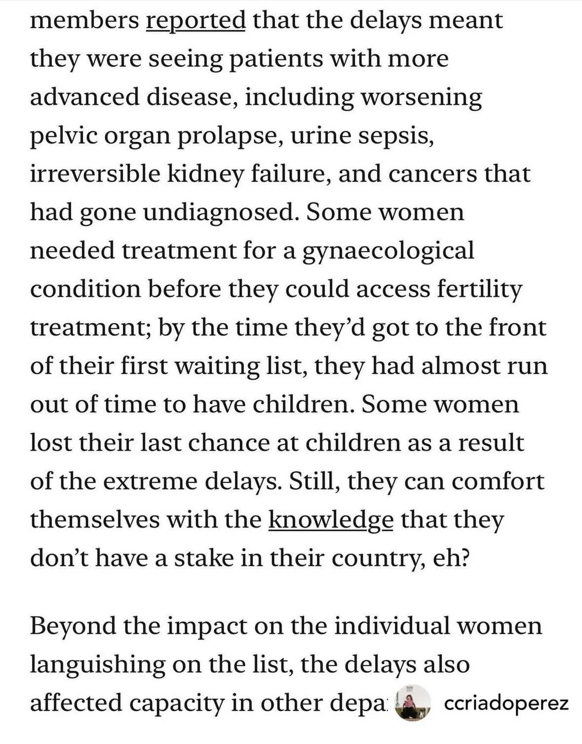 Interview w/ Caroline Criado Perez for Invisible Women Substack, 2024